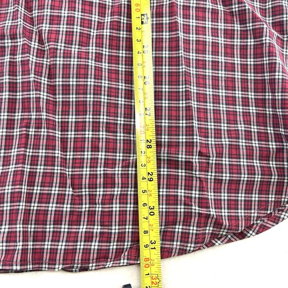 Eddie Bauer Red Plaid Button Down Long Sleeve Mens Shirt Size L - Picture 7 of 12